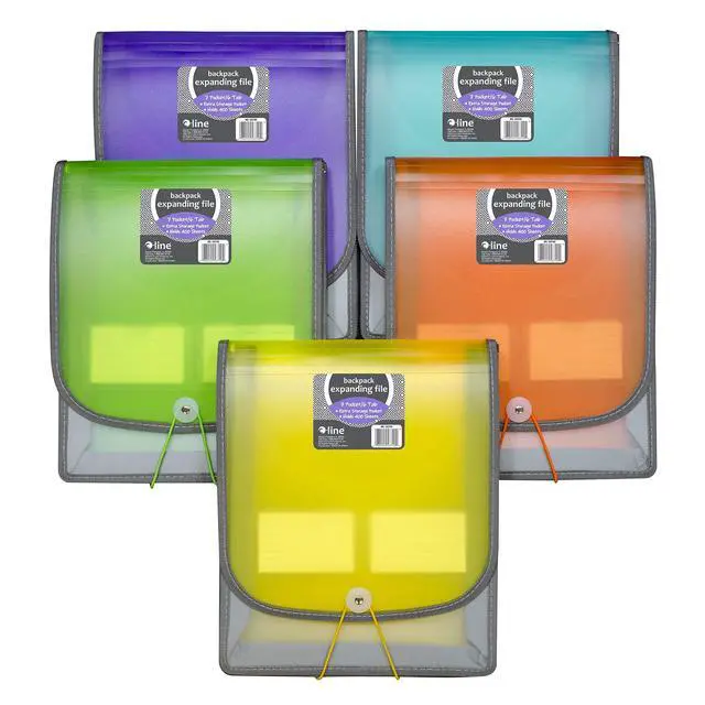 Alt view image 2 of 7 - 7-Pocket Vertical Expanding Backpack Organizer File, 1 File, Color May Vary (58700), Assorted, 1" x 10 1/4" x 12 3/4" (Pack of 12)