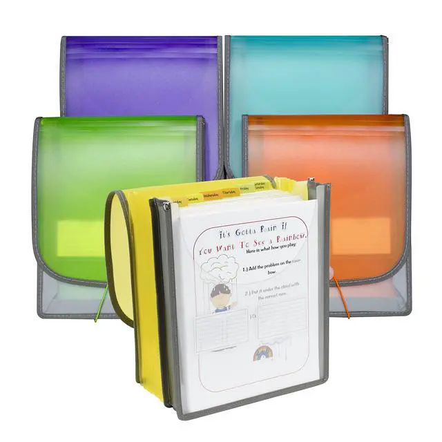 Alt view image 3 of 7 - 7-Pocket Vertical Expanding Backpack Organizer File, 1 File, Color May Vary (58700), Assorted, 1" x 10 1/4" x 12 3/4" (Pack of 12)