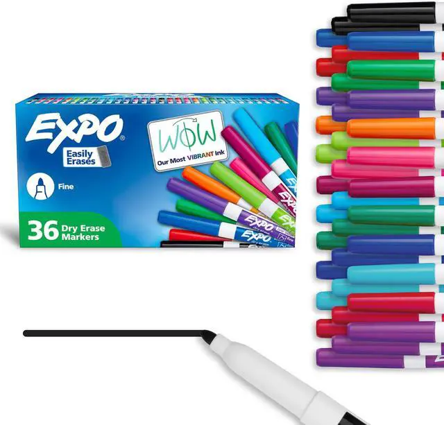 Main image of Dry Erase Markers, Low Odor Ink, Assorted Colors, Fine Tip,Whiteboard, Calendar, Organization, Essential Supplies for Office, School, Classroom, Teachers (Pack of 216)