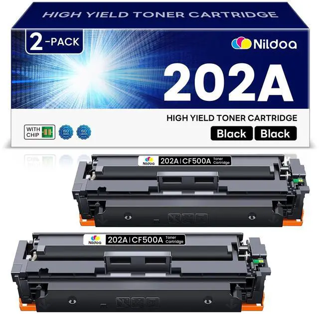 Main image of 202A CF500A Black Toner Cartridge Replacement for HP 202A CF500A Color Pro M254dw; Color Pro MFP M281cdw M281fdw Printer Ink, 2 Pack