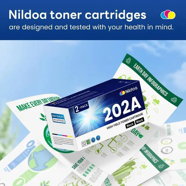 Alt view image 6 of 7 - 202A CF500A Black Toner Cartridge Replacement for HP 202A CF500A Color Pro M254dw; Color Pro MFP M281cdw M281fdw Printer Ink, 2 Pack