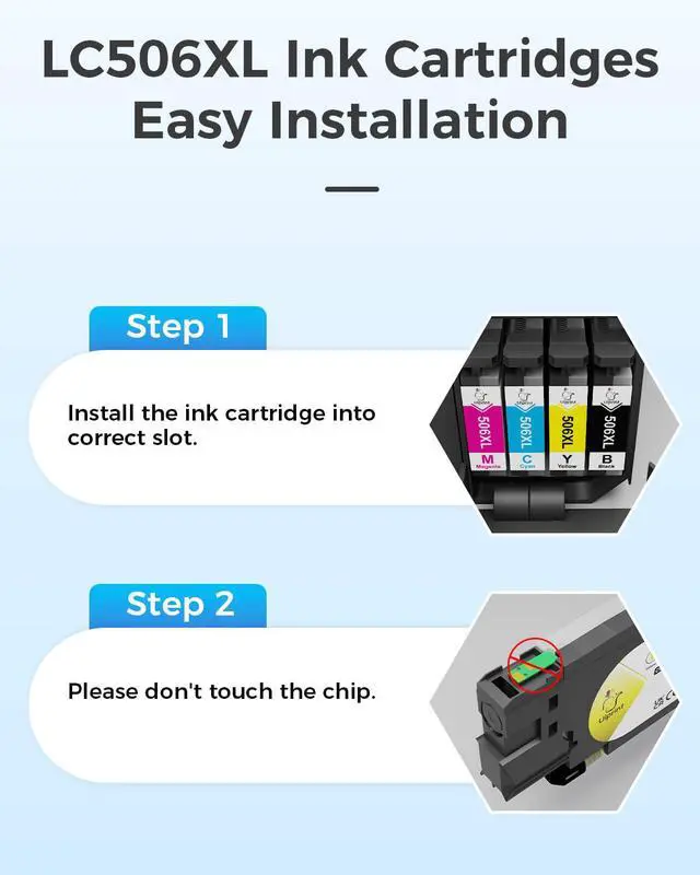 Alt view image 5 of 7 - LC506XL4PK High Yield Ink Cartridges for Brother Printer MFC-J4355DW MFC-J4555DW MFC-J4557DW MFC-J6560DW Replacement for Brother LC506 LC506XL LC506XXL Series Ink, Up to 7000 Pages (Bk/C/M/Y)