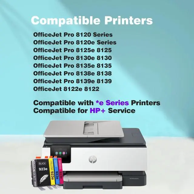 Alt view image 2 of 6 - 923e 923XL Black Replacement for HP 923 Black Ink Cartridgs for HP Printers OfficeJet Pro 8130e 8135e 8025e 8138e 8139e 8130 Series Office Jet 8122e 8120 Series Printer (2 Pack 923 XL K)