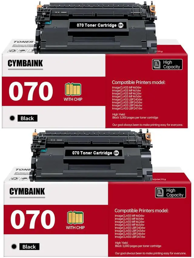Main image of 070 Toner Cartridge 070 Black Toner Cartridge Compatible Replacement for Canon 070 imageCLASS MF465dw MF462dw LBP247dw LBP247dw Printer-2Pack