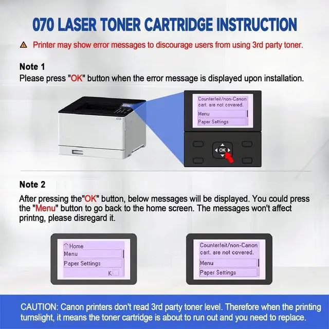 Alt view image 2 of 7 - 070 Toner Cartridge 070 Black Toner Cartridge Compatible Replacement for Canon 070 imageCLASS MF465dw MF462dw LBP247dw LBP247dw Printer-2Pack