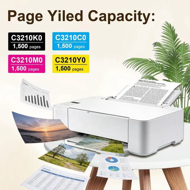 Alt view image 3 of 5 - MC3326 MC3224 Toner Cartridges (with Chip) 4 Pack Compatible for Lexmark MC3224 Toner Cartridges C3210K0 C3210M0 C3210Y0 C3210C0 Work for C3224 C3326 C3426 MC3224 MC3326 MC3426 Printers