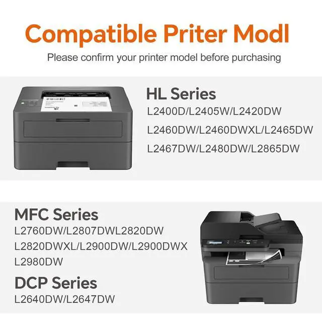 Alt view image 3 of 7 - TN830 / TN830XL High Yield Toner Cartridges Replacement for Brother TN830XL TN830 830XL Toner Cartridge with DCP-L2640DW HL-L2460DW HL-L2405W MFC-L2820DW Printer | 4-Pack Ink