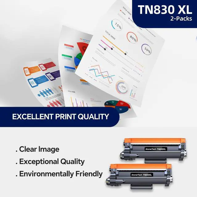 Alt view image 7 of 7 - TN830 / TN830XL High Yield Toner Cartridges Replacement for Brother TN830XL TN830 830XL Toner Cartridge with DCP-L2640DW HL-L2460DW HL-L2405W MFC-L2820DW Printer | 4-Pack Ink