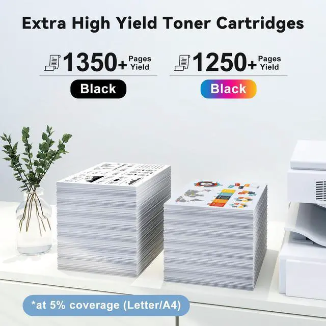 Alt view image 3 of 7 - 206A Toner Cartridges 4PK with Chip Compatible with HP 206A HP206A W2110A | M283fdw Toner Work for M283fdw/cdw/fdn/M282nw & M255dw/nw, Standard Yield Version of 206X W2110X (HP206a 4 Pack, BK/C/M/Y)