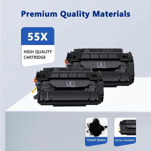 Alt view image 4 of 6 - 55X Toner Cartridge 2-Pack Compatible 55X CE255X Black Toner Cartridge Raplacement for HP 55X CE255X use with P3015 P3015dn P3015x Pro 500 MFP M521dn M521dw M525dn M525f M525c Printer