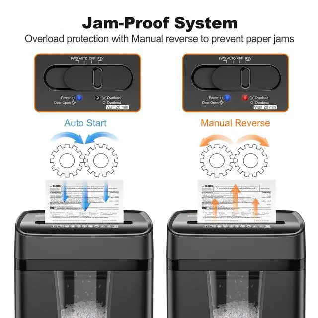 Alt view image 5 of 7 - P-4 12-Sheet Micro-Cut Heavy Duty Paper Shredder for Home Office | 30 Mins, 5.5 Gal Pullout Bin, Jam-Proof System, Supports CDs & Staple Shredding, 360° Wheels C282-B