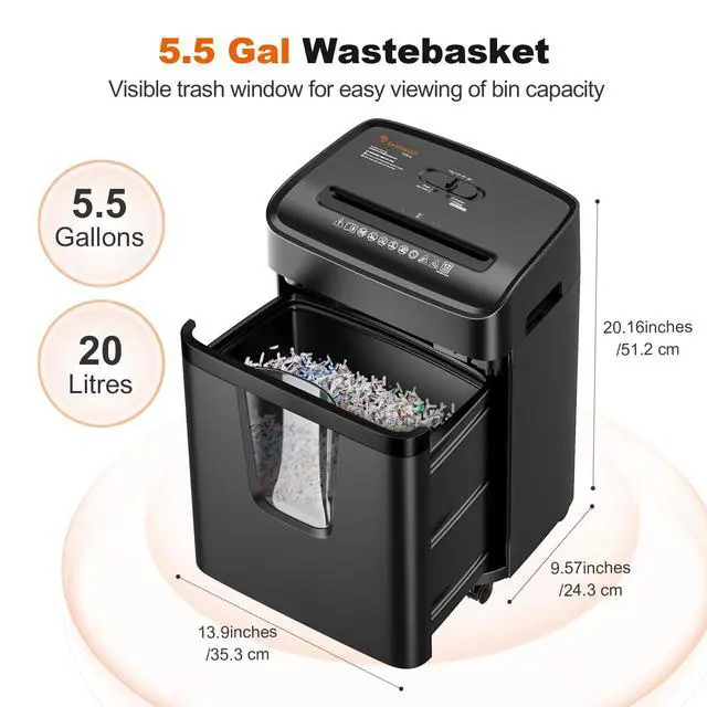 Alt view image 6 of 7 - P-4 12-Sheet Micro-Cut Heavy Duty Paper Shredder for Home Office | 30 Mins, 5.5 Gal Pullout Bin, Jam-Proof System, Supports CDs & Staple Shredding, 360° Wheels C282-B