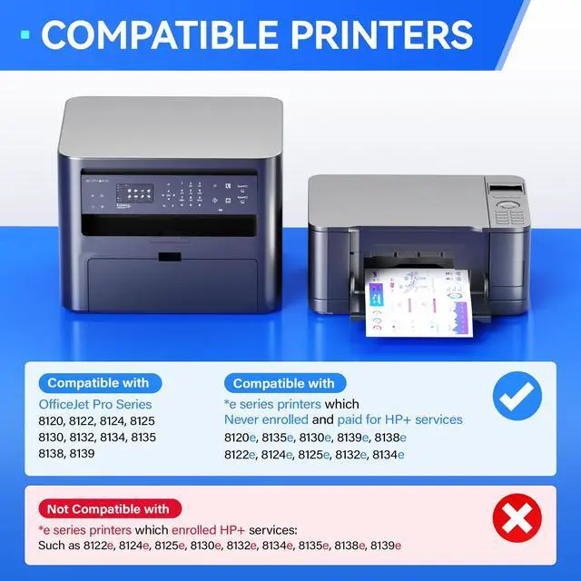 Alt view image 2 of 7 - 923 923e Ink Cartridges with chip 4-Pack High Yield Replacement for HP 923 923e 923XL Ink Compatible for HP OfficeJet Pro 8135e 8138e 8139e 8122e 8120 8123 8130 8133 Printers Black Cyan Magenta Yellow