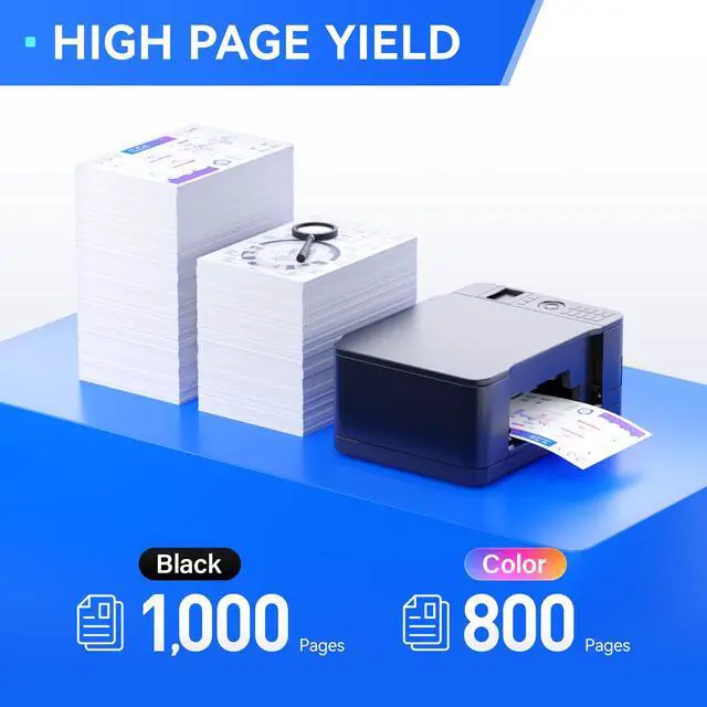 Alt view image 3 of 7 - 923 923e Ink Cartridges with chip 4-Pack High Yield Replacement for HP 923 923e 923XL Ink Compatible for HP OfficeJet Pro 8135e 8138e 8139e 8122e 8120 8123 8130 8133 Printers Black Cyan Magenta Yellow
