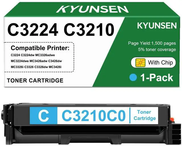Main image of C3210C0 C3426 MC3326 Toner Cartridge Compatible for Lexmark C3210C0 Cyan Toner Cartridge for C3224 MC3224 C3326 MC3326 C3426 MC3426 Laser Printers 1,500 Pages (Cyan, 1-Pack)