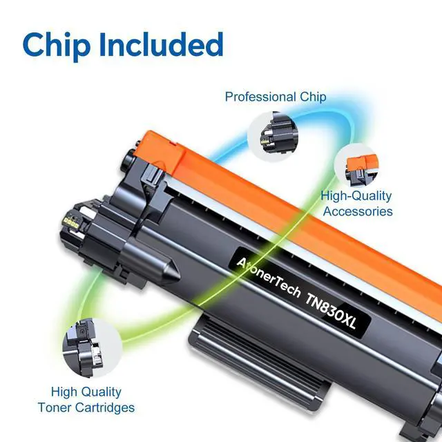 Alt view image 2 of 7 - TN830 / TN830XL High Yield Toner Cartridges Replacement for Brother TN830XL TN830 830XL Toner Cartridge with DCP-L2640DW HL-L2460DW HL-L2405W MFC-L2820DW Printer | 4-Pack Ink