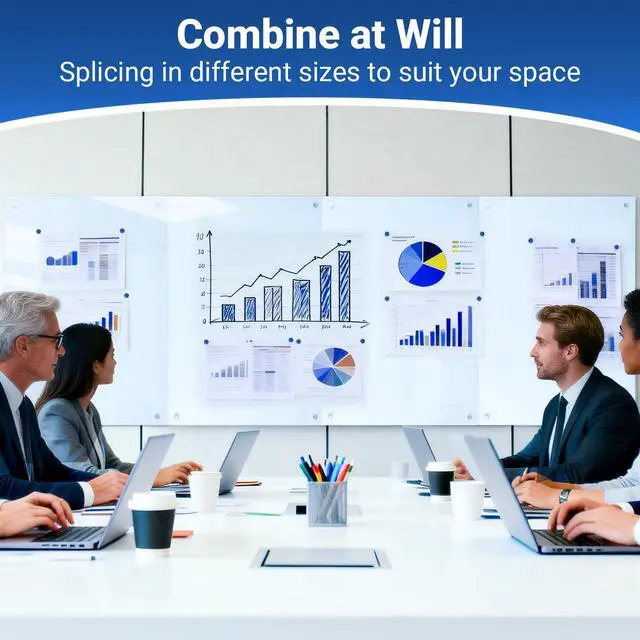 Alt view image 4 of 7 - Magnetic Glass White Board 48 x 36, Tempered Frameless Dry Erase Board for Wall, Whiteboard for Office, Home & School