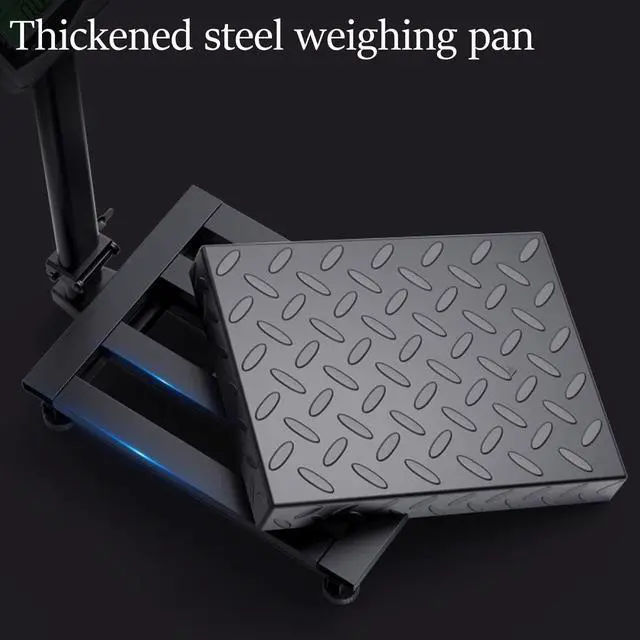 Alt view image 6 of 6 - 660lb Industrial Platform Scale with Removable Guardrail | Weight Computing Floor Digital Scale for Luggage, Postal, Shipping & Mailing Weighing (lb/kg)