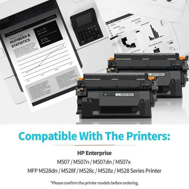 Alt view image 2 of 6 - 89A Compatible Toner Cartridge Replacement for HP 89A 89X 89Y CF289A CF289X CF289Y Black Toner for Enterprise M507 M507n M507dn M507x MFP M528dn M528f M528c M528z M528 Printer (with Chip)