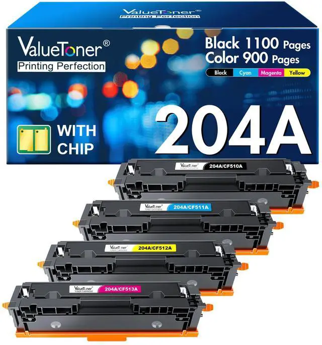 Main image of Compatible Toner Cartridge for HP 204A Replacement 4-Pack | CF510A CF511A CF512A CF513A to use with Color Pro MFP M180nw M154nw M180n M154a MFP M181fw Printer