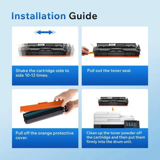 Alt view image 6 of 6 - Compatible Toner Cartridge for HP 204A Replacement 4-Pack | CF510A CF511A CF512A CF513A to use with Color Pro MFP M180nw M154nw M180n M154a MFP M181fw Printer
