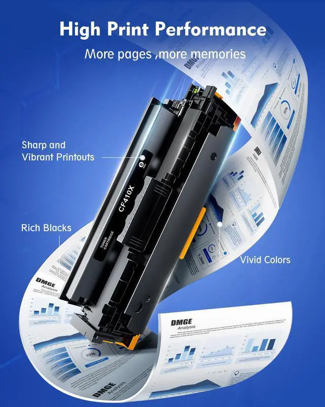 Alt view image 4 of 7 - 410X Toner Cartridges 4 Pack Compatble for HP 410X M477fnw M477fdw M477fdn | Replacement for HP Color LaserJet Pro MFP M477fdw M477fdn M477fnw M452dn M452nw M452dw M377dw M477 M452 CF410X