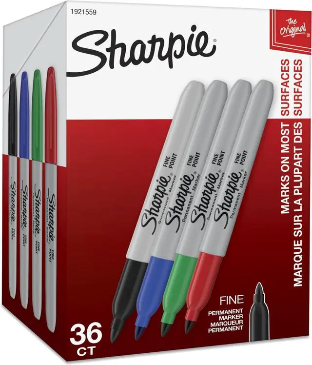 Main image of Permanent Markers, Fine Point, Assorted Colors (Black, Red, Blue, Green),Bulk Office Supplies (Pack of 216)