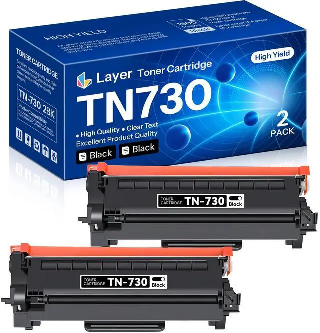 Main image of TN-730 TN730 Black Toner Cartridge Compatible TN 730 Replacement for Brother TN730 DCP-L2550DW HL-L2350DW HL-L2370DW HL-L2390DW MFC-L2710DW MFC-L2750DW Printer(2 Pack)