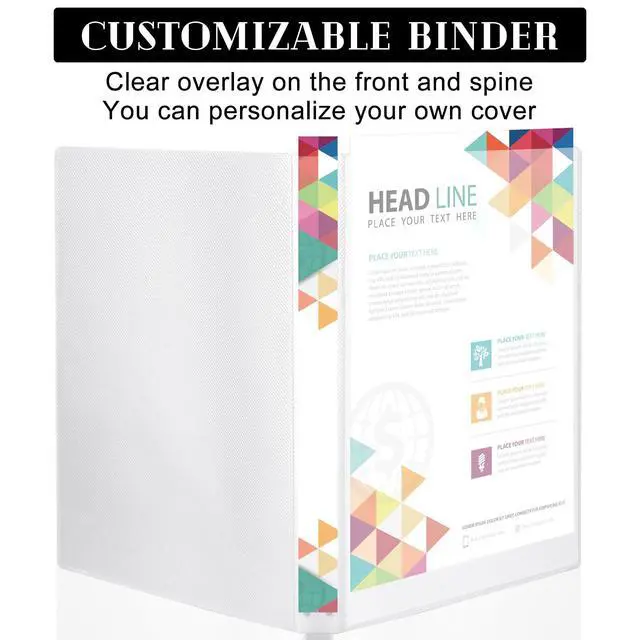 Alt view image 3 of 7 - 24 Pcs 3 Ring Plastic Binders Bulk with 2 Pockets Flexible Binder with Transparent View Cover Plastic Binder for Home Office (1 Inch,Transparent)