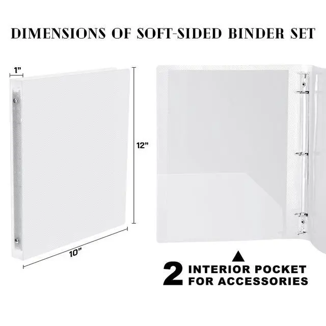 Alt view image 2 of 7 - 24 Pcs 3 Ring Plastic Binders Bulk with 2 Pockets Flexible Binder with Transparent View Cover Plastic Binder for Home Office (1 Inch,Transparent)