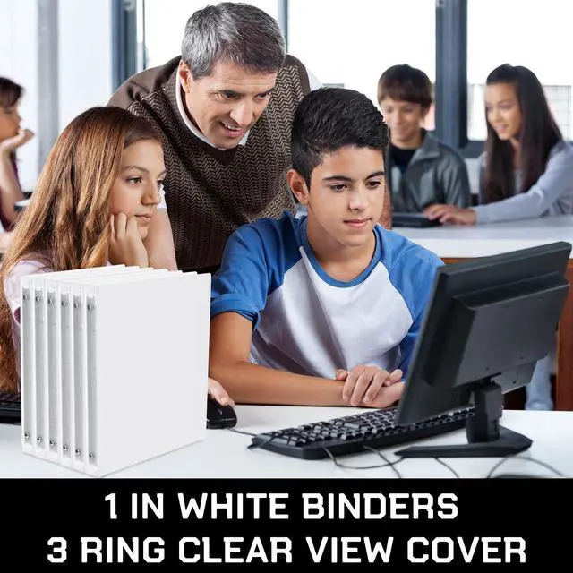 Alt view image 7 of 7 - 24 Pcs 3 Ring Plastic Binders Bulk with 2 Pockets Flexible Binder with Transparent View Cover Plastic Binder for Home Office (1 Inch,Transparent)