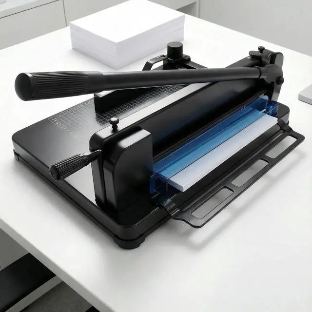 Main image of Heavy Duty Paper Cutter for A4 Paper, Guillotine Paper Cutter 12 Inch, 400 Sheet Capacity, Solid Steel Construction, Black