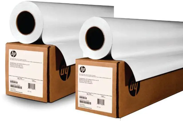 Main image of HP Wide Format Bright White Inkjet Paper 24 in x 150 ft 4.7 mil - 90 g/m² (24 lbs) 2" Core - 2 Roll Bundle CI860A
