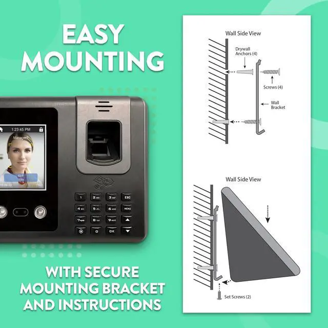 Alt view image 7 of 7 - Face Recognition Time Clock (No Monthly Fee) - RT200
