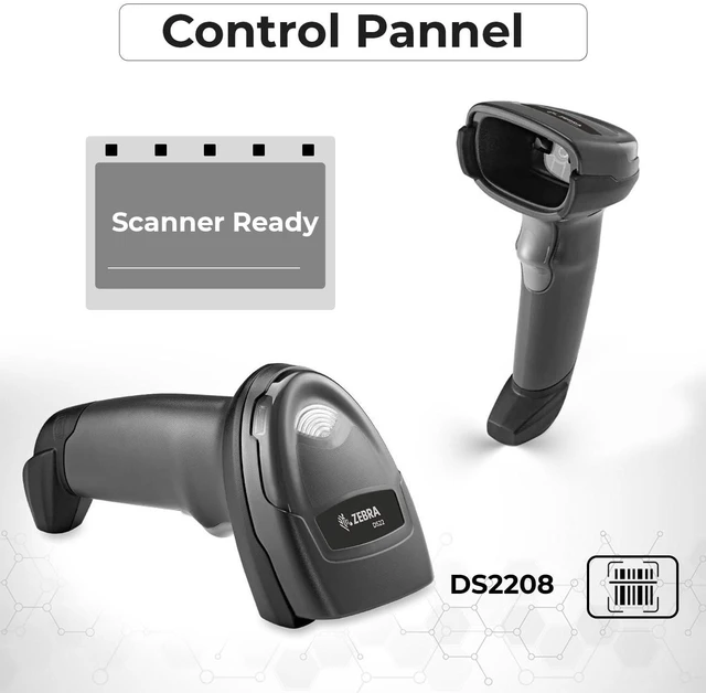 Alt view image 4 of 6 - DS2208-SR Handheld 2D Barcode Scanner Kit with USB Cable, USB-A to USB-C Adapter & Cleaning Cloth Wired Standard Range Imager, Black