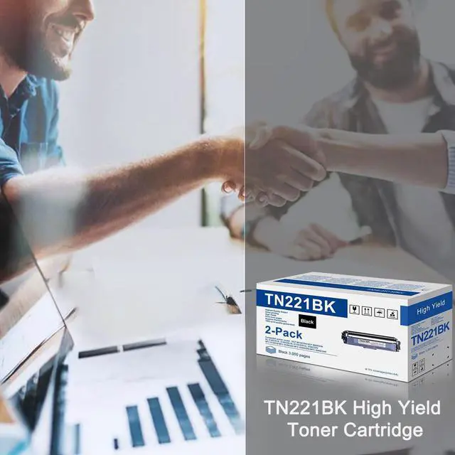 Alt view image 6 of 7 - 2-Pack TN-221 TN221BK Black Toner Cartridge Replacement for Brother TN221 TN-221BK HL-3140CW HL-3170CDW MFC-9130CW MFC-9330CDW Printer TN2212PK