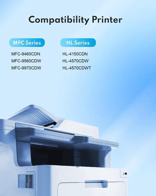 Alt view image 2 of 7 - TN-315 BK/C/M/Y High Yield Toner Cartridge 4 Pack Compatible Replacement for Brother TN-315 TN315 TN310 MFC-9970CDW HL-4150CDN HL-4570CDW MFC-9460CDN MFC-9560CDW Printer