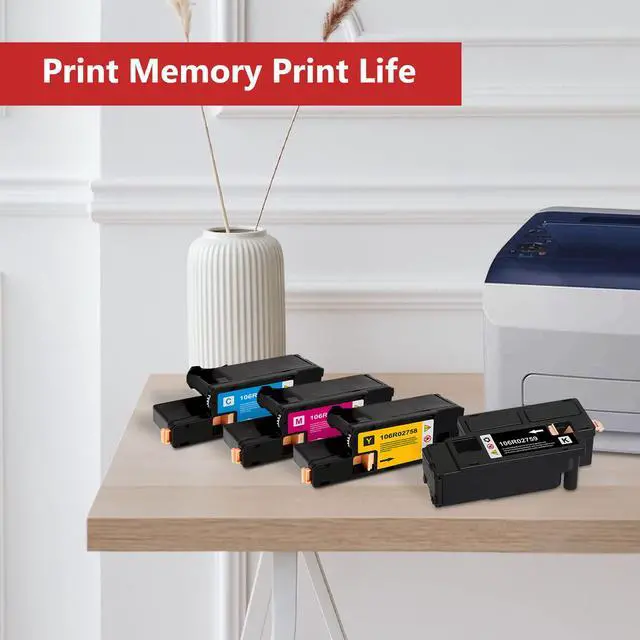 Alt view image 5 of 6 - WorkCentre 6027 High-Yield Toner Cartridge Set (4 Pack, 1BK/1C/1M/1Y)- EAXIU 106R02759 106R02756 106R02757 106R02758 Toner Replacement for Xerox Phaser 6020 6022 WorkCentre 6025 6027 Printer
