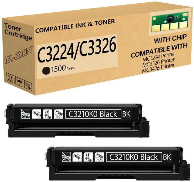 Main image of C3210K0 Black Toner Cartridge(1500 Pages,with Chip) | Compatible with Lexmark C3210K0 Toner Work for C3224 MC3426 MC3326 C3326 C3426 MC3224 Printer (Black,2 Pack)