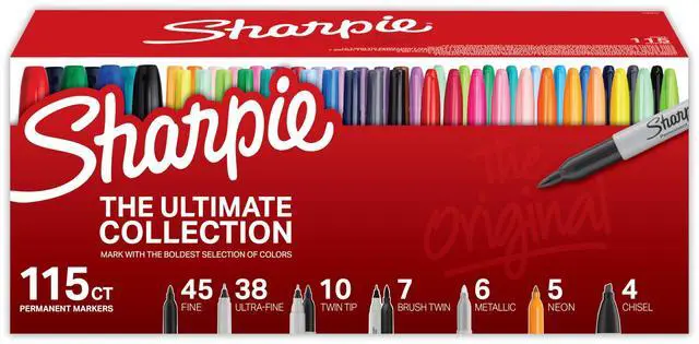 Main image of Permanent Markers, Ultimate Collection, Fine and Ultra Fine Points, Assorted Colors, 115 Count - Classroom, Large Pack, Office Supplies