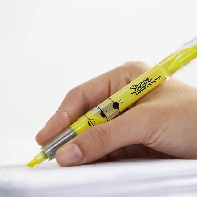 Alt view image 2 of 6 - Liquid Highlighters, Chisel Tip, Fluorescent Yellow, 12 Count (Pack of 12)