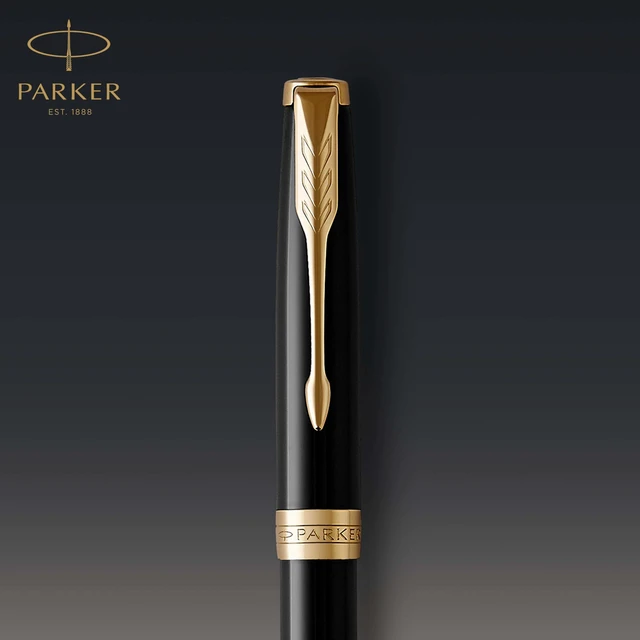 Alt view image 5 of 7 - Sonnet Ballpoint Pen Black Lacquer with Gold Trim Medium Point Black Ink (1931497)