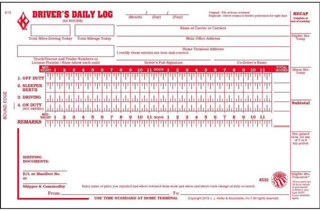 Main image of J. J. Keller Driver Daily Log Book 25-pk. with Detailed Driver Vehicle Inspection Report & Simplified Recap - Book Format with 31 Sets, 2-Ply with Carbon, 8.5" x 5.5"