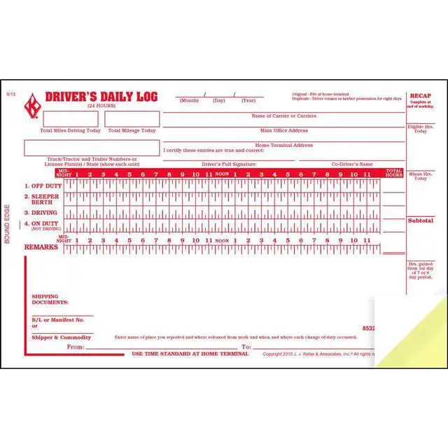 Alt view image 3 of 6 - J. J. Keller Driver Daily Log Book 25-pk. with Detailed Driver Vehicle Inspection Report & Simplified Recap - Book Format with 31 Sets, 2-Ply with Carbon, 8.5" x 5.5"