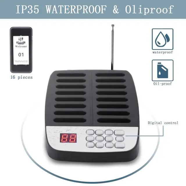 Alt view image 5 of 7 - 16 PCS Restaurant Pager,Pagers for Restaurants 16 Guest Pagers,Buzzers Social Distancing, 98 Chanels with Vibration, Flashing and Buzzer for Truck