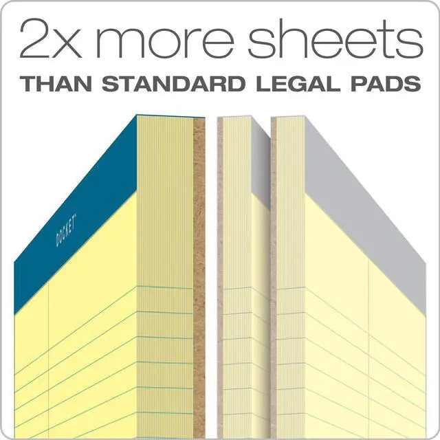 Alt view image 2 of 6 - Docket Legal Pads, 6 Pack, Premium Note Pads, 100 Law Ruled 8.5" x 11" Sheets, Canary Yellow Paper with Firm Back, Professional Legal & Office Notepads, 2X More Sheets, Proudly Made in the USA