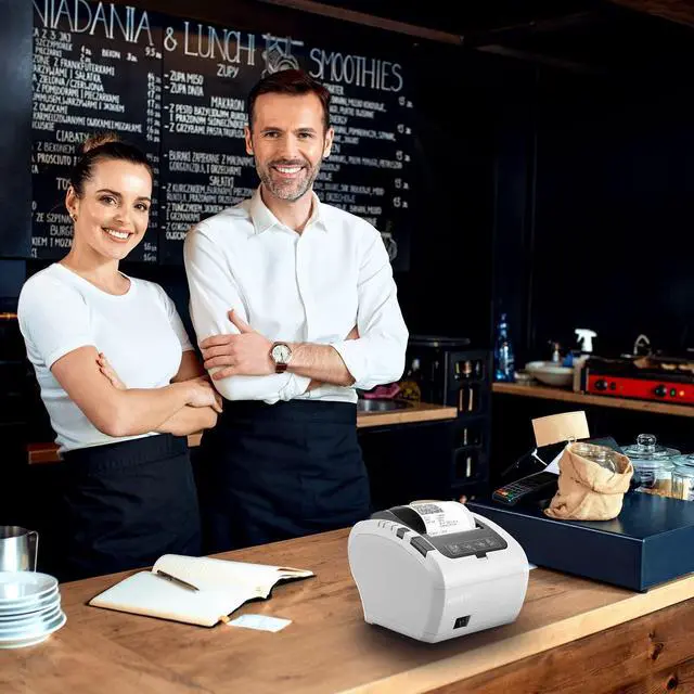 Alt view image 6 of 7 - WiFi Thermal Receipt Printer with USB/LAN/RS232 Port POS Printer | 80mm Black Printer Works with Mac Windows Chromebook Linux Cash Drawer,Do Not Support Square Paypal Zettle Shopify Bluetooth