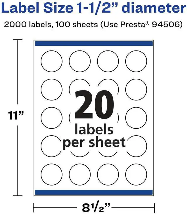 Alt view image 5 of 7 - ® Glossy Clear Round Labels, Sure Feed® Technology, 1.5" Diameter, 2,000 Glossy Clear Labels, Print-to-The-Edge, Laser/Inkjet Printable