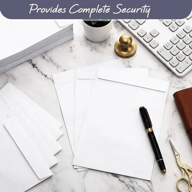 Alt view image 3 of 6 - 1000 Counts White Envelopes 6 x 9 Inch Self Adhesive Catalog Security Mailing Envelopes with Adhesive for Mailing Storage Organizing Home Office