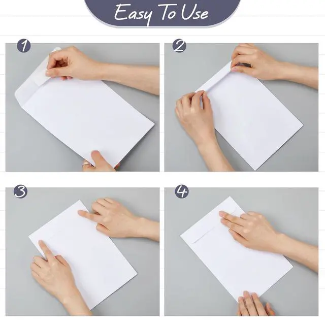 Alt view image 4 of 6 - 1000 Counts White Envelopes 6 x 9 Inch Self Adhesive Catalog Security Mailing Envelopes with Adhesive for Mailing Storage Organizing Home Office